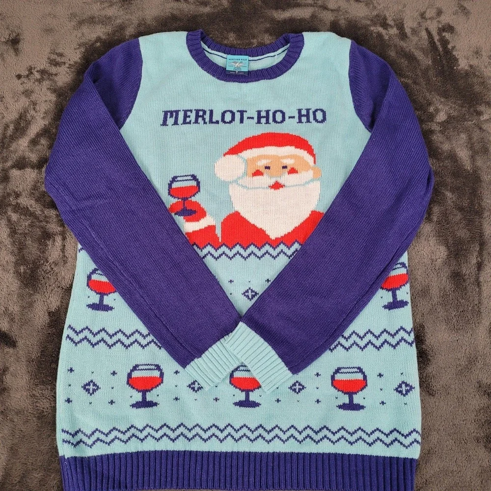 Ugly Christmas Sweater  Merlot HO HO Women's NWT Size Medium By Norther Pole